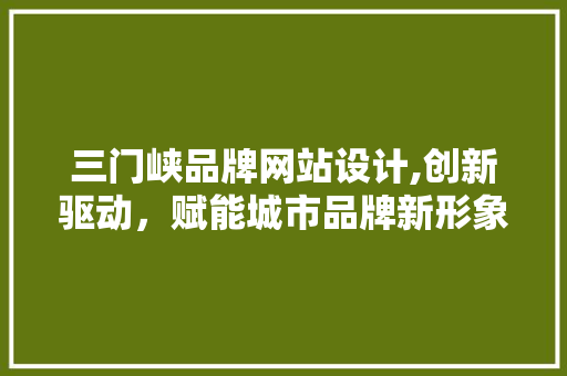 三门峡品牌网站设计,创新驱动，赋能城市品牌新形象