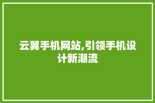 云翼手机网站,引领手机设计新潮流
