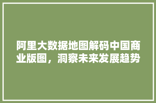 阿里大数据地图解码中国商业版图，洞察未来发展趋势 市场营销范文