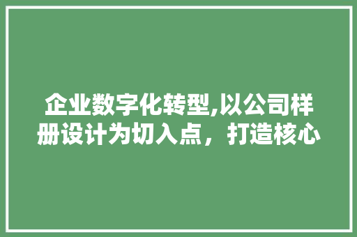 企业数字化转型,以公司样册设计为切入点，打造核心竞争力