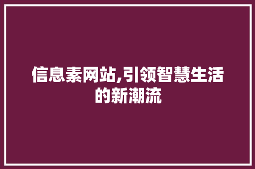 信息素网站,引领智慧生活的新潮流 后端技术
