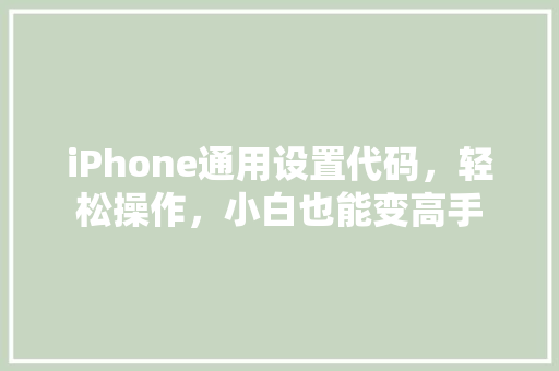iPhone通用设置代码，轻松操作，小白也能变高手