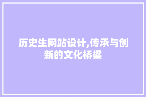 历史生网站设计,传承与创新的文化桥梁 商务信函