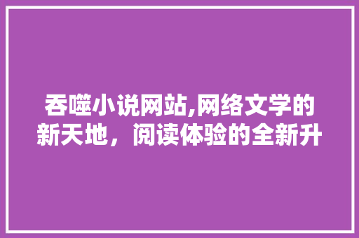 吞噬小说网站,网络文学的新天地，阅读体验的全新升级 项目报告
