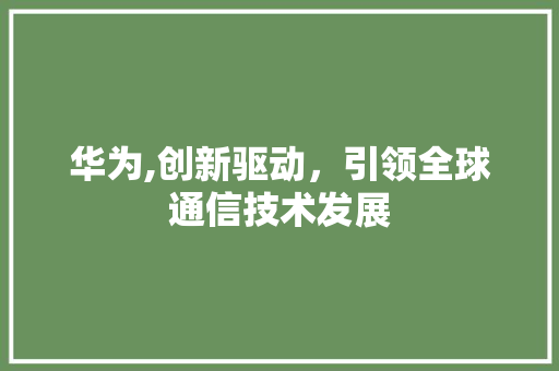 华为,创新驱动，引领全球通信技术发展 后端技术