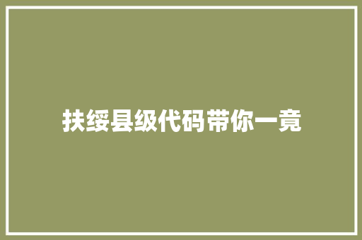 扶绥县级代码带你一竟