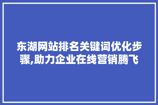 东湖网站排名关键词优化步骤,助力企业在线营销腾飞