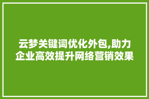 云梦关键词优化外包,助力企业高效提升网络营销效果