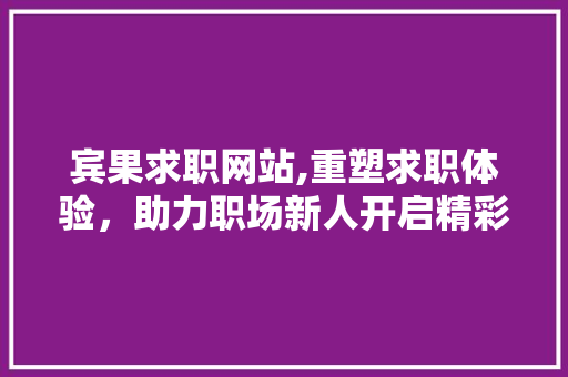 宾果求职网站,重塑求职体验，助力职场新人开启精彩职业生涯 网站建设