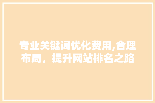 专业关键词优化费用,合理布局，提升网站排名之路