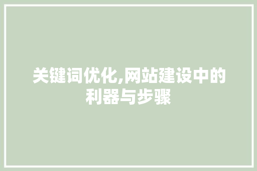 关键词优化,网站建设中的利器与步骤