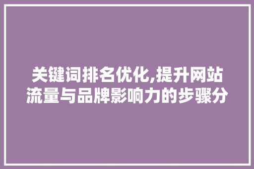 关键词排名优化,提升网站流量与品牌影响力的步骤分析