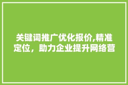 关键词推广优化报价,精准定位，助力企业提升网络营销效果