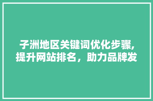 子洲地区关键词优化步骤,提升网站排名，助力品牌发展