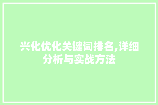 兴化优化关键词排名,详细分析与实战方法