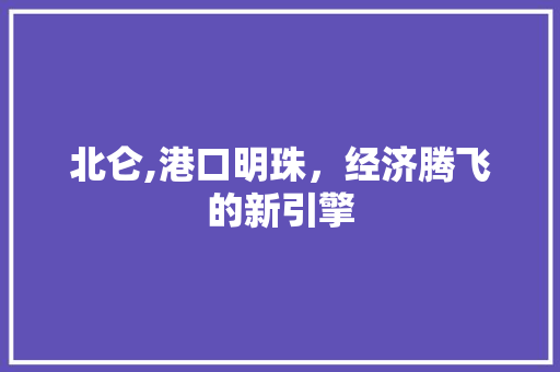 北仑,港口明珠，经济腾飞的新引擎