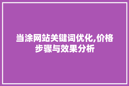 当涂网站关键词优化,价格步骤与效果分析