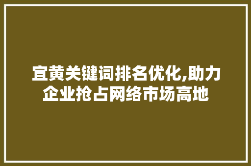 宜黄关键词排名优化,助力企业抢占网络市场高地