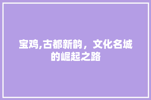 宝鸡,古都新韵，文化名城的崛起之路