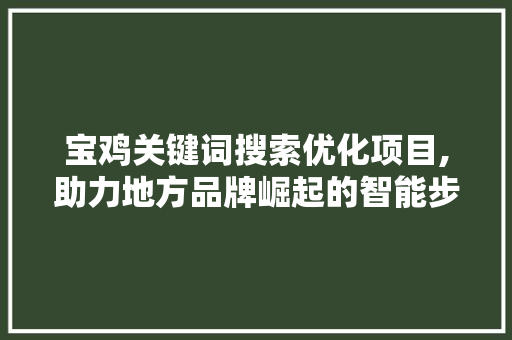 宝鸡关键词搜索优化项目,助力地方品牌崛起的智能步骤