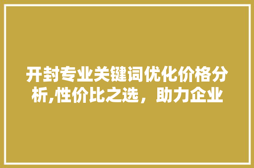 开封专业关键词优化价格分析,性价比之选，助力企业互联网营销