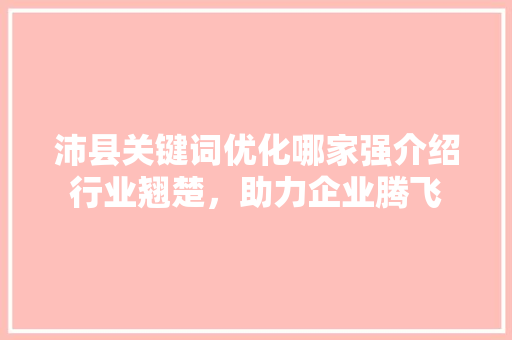 沛县关键词优化哪家强介绍行业翘楚，助力企业腾飞