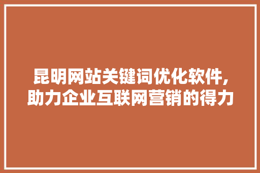 昆明网站关键词优化软件,助力企业互联网营销的得力助手