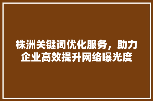 株洲关键词优化服务，助力企业高效提升网络曝光度