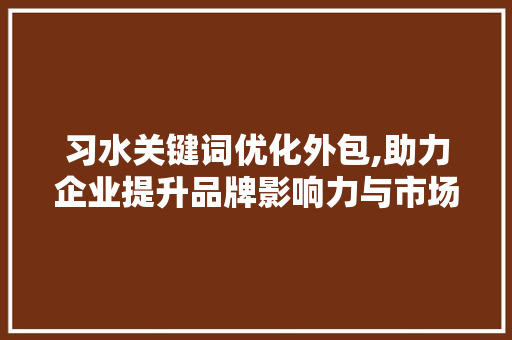 习水关键词优化外包,助力企业提升品牌影响力与市场竞争力