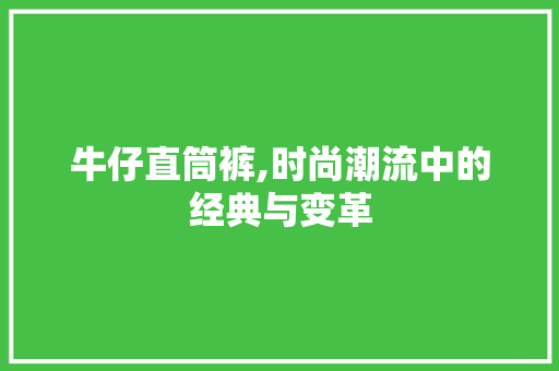 牛仔直筒裤,时尚潮流中的经典与变革