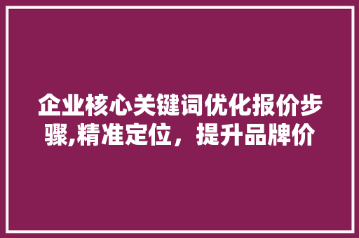 企业核心关键词优化报价步骤,精准定位，提升品牌价值
