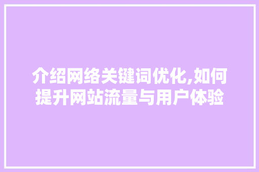 介绍网络关键词优化,如何提升网站流量与用户体验 缓存Redis