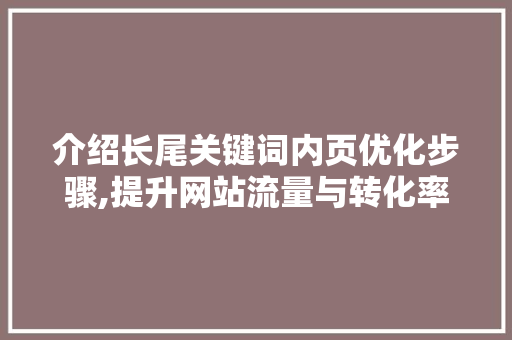 介绍长尾关键词内页优化步骤,提升网站流量与转化率