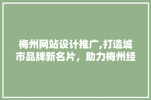 梅州网站设计推广,打造城市品牌新名片，助力梅州经济腾飞