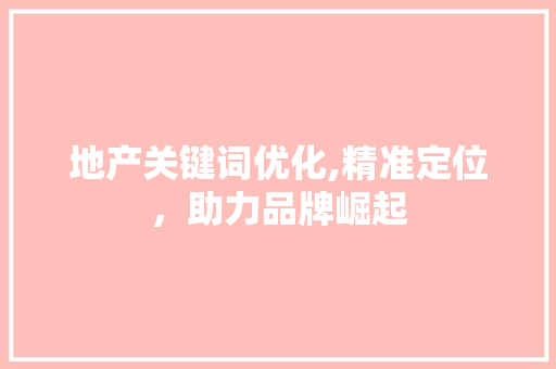 地产关键词优化,精准定位，助力品牌崛起