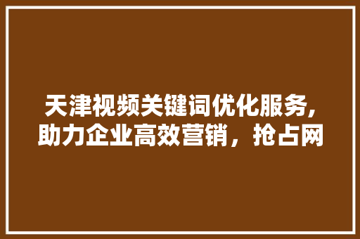 天津视频关键词优化服务,助力企业高效营销，抢占网络市场先机