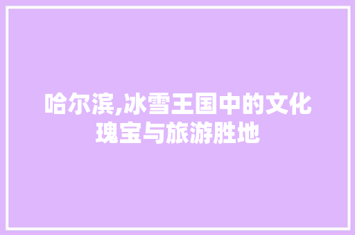 哈尔滨,冰雪王国中的文化瑰宝与旅游胜地