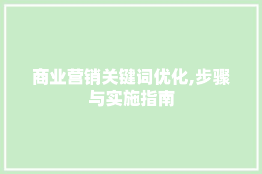 商业营销关键词优化,步骤与实施指南