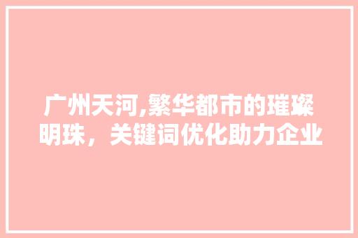 广州天河,繁华都市的璀璨明珠，关键词优化助力企业崛起