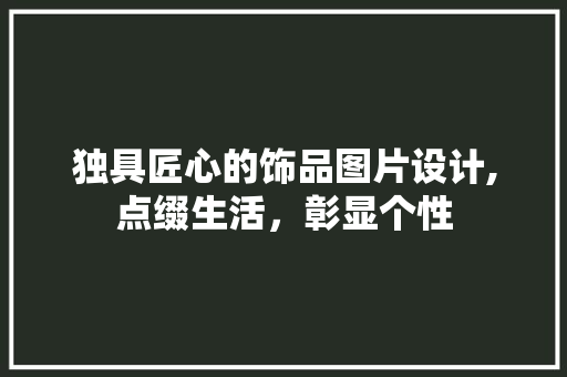独具匠心的饰品图片设计,点缀生活，彰显个性
