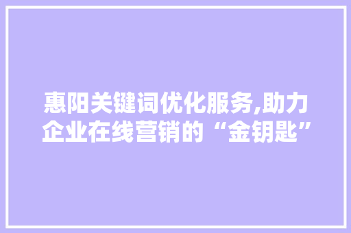 惠阳关键词优化服务,助力企业在线营销的“金钥匙”