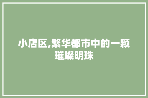 小店区,繁华都市中的一颗璀璨明珠