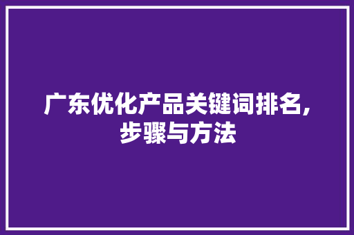 广东优化产品关键词排名,步骤与方法