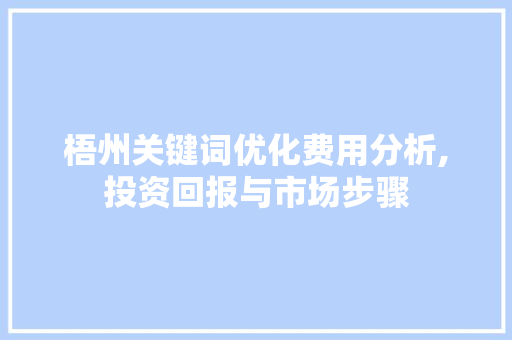 梧州关键词优化费用分析,投资回报与市场步骤