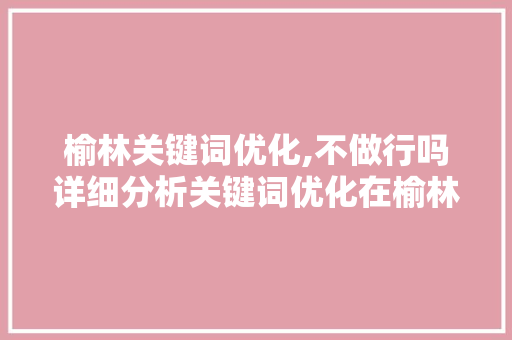 榆林关键词优化,不做行吗详细分析关键词优化在榆林地区的重要性