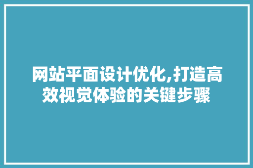 网站平面设计优化,打造高效视觉体验的关键步骤 前端技术