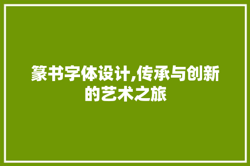 篆书字体设计,传承与创新的艺术之旅 前端技术