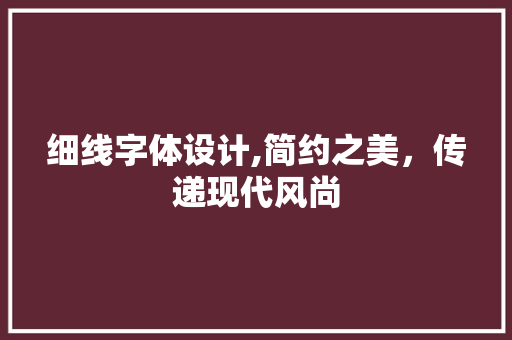 细线字体设计,简约之美，传递现代风尚 后端技术