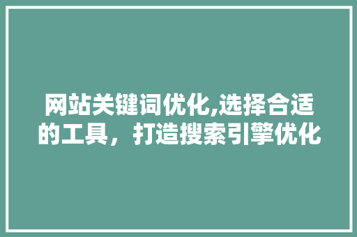 网站关键词优化,选择合适的工具，打造搜索引擎优化利器