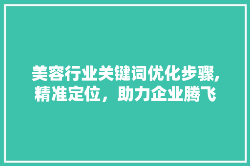 美容行业关键词优化步骤,精准定位，助力企业腾飞